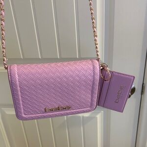 Bebe Lavender Woven Crossbody Bag